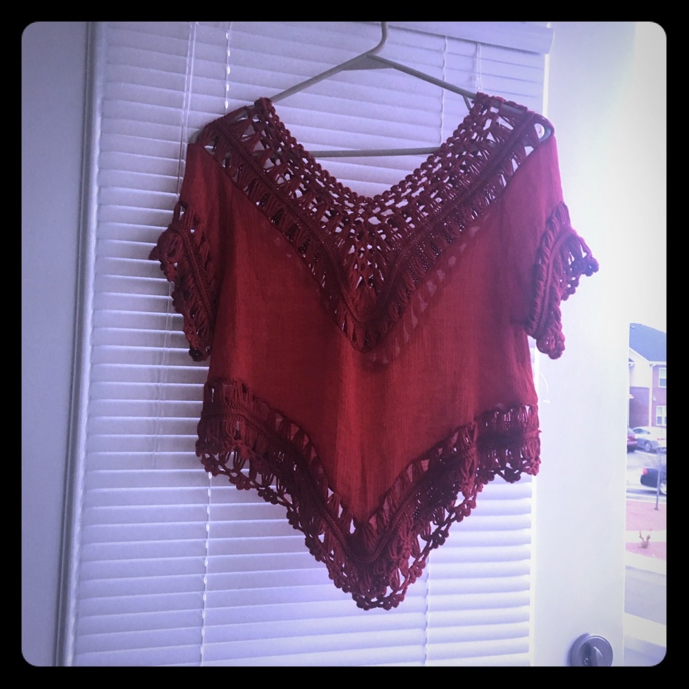 Red Crop top